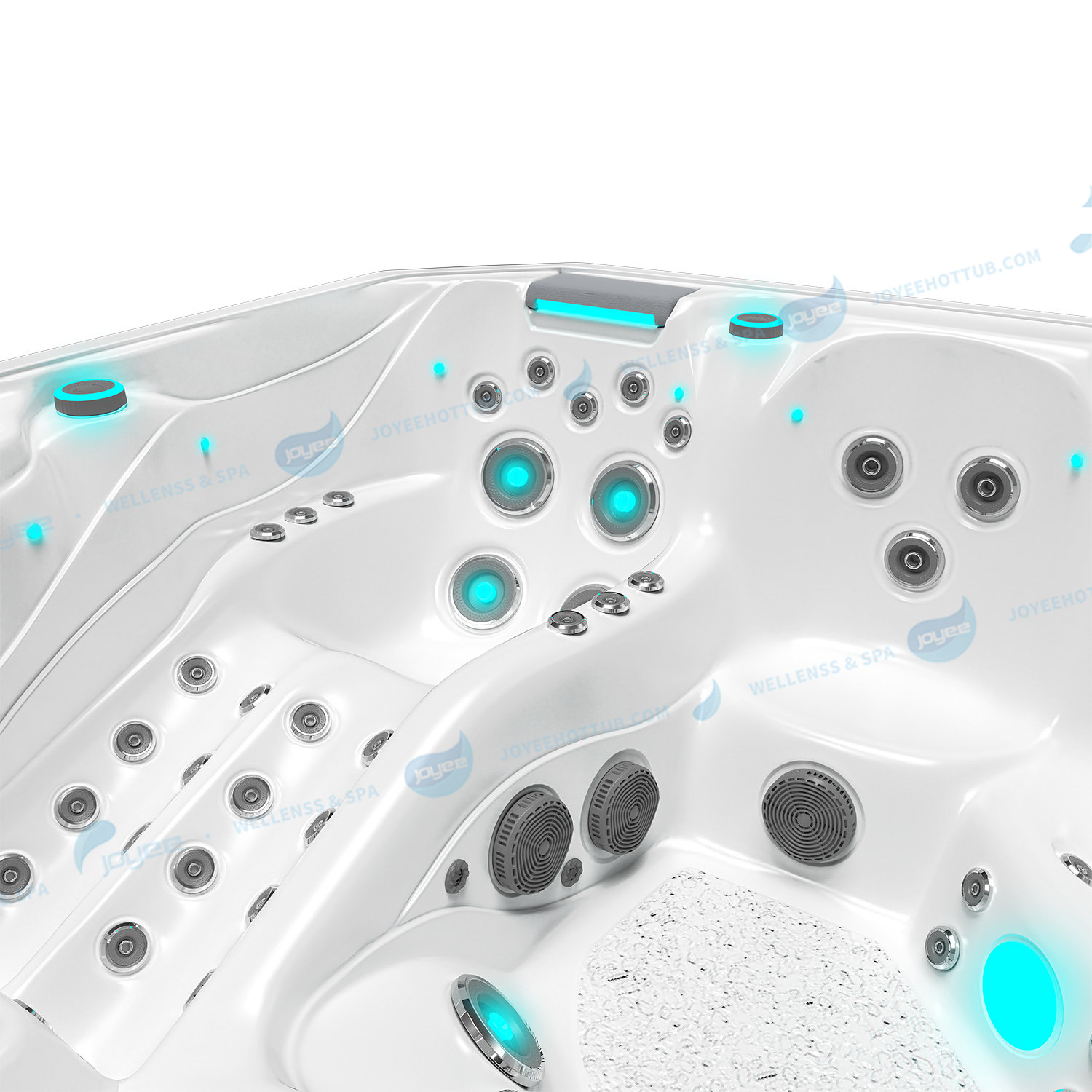 LED-hydromassage-bubbelbaden voor buiten | Whirlpool Balboa Hot Tub - JOYEE