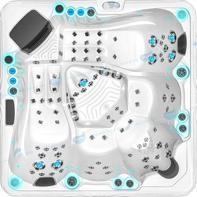 Hydro Massage Spa Tub | Acryl buitenspa bubbelbad met LED -licht - Joyee